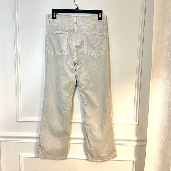 Pilcro Corduroy Anthropologie Straight Leg Pants in Cream Light Green Stitch 30 - Picture 6 of 7